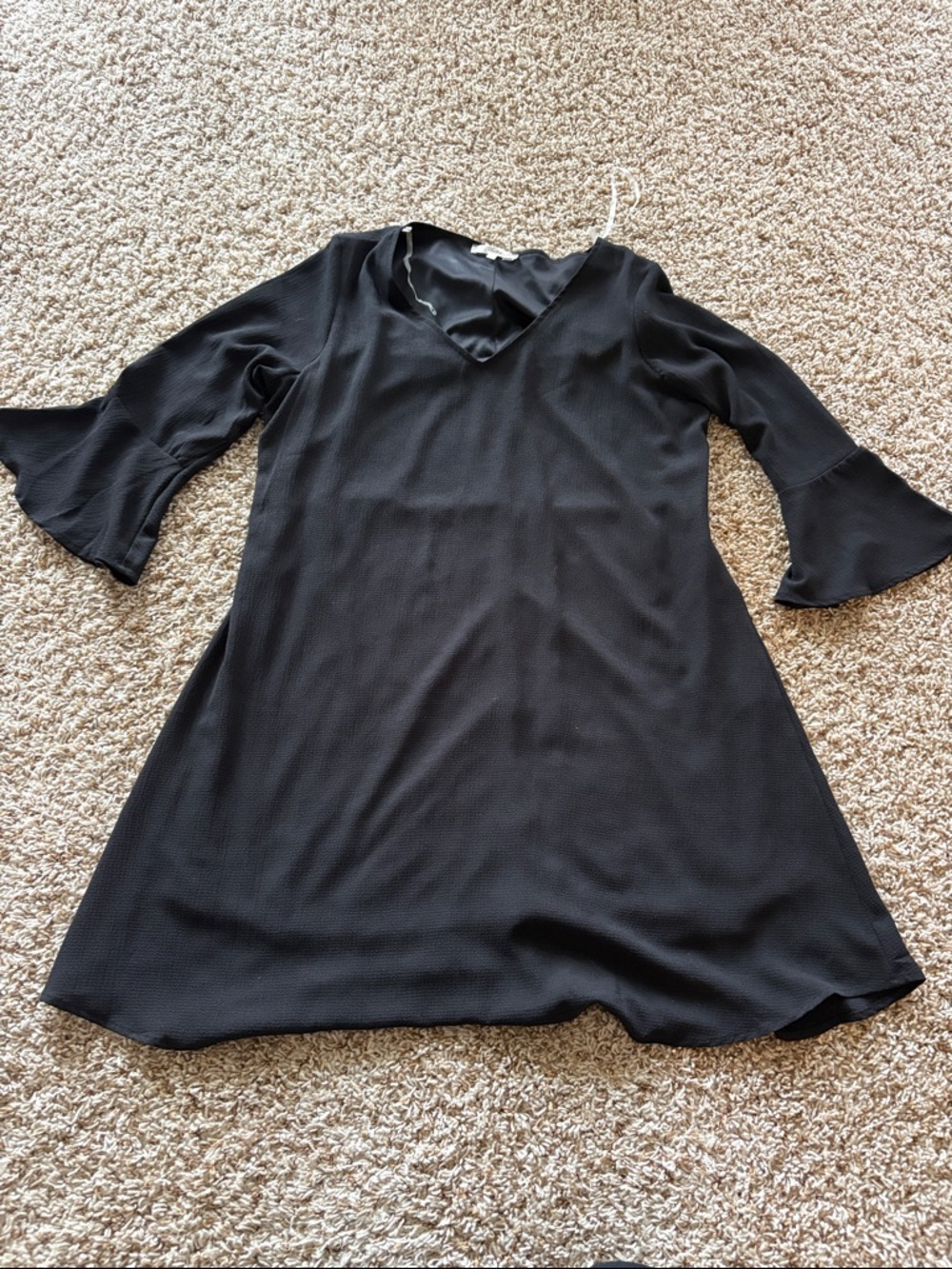 ANDREE BY UNIT Black Long Sleeve A-Line Dress